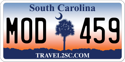 SC license plate MOD459