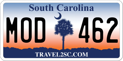 SC license plate MOD462