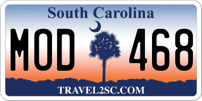 SC license plate MOD468