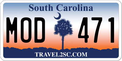 SC license plate MOD471