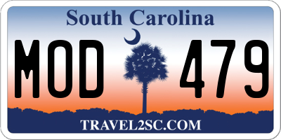 SC license plate MOD479