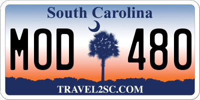 SC license plate MOD480