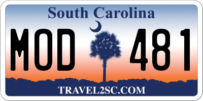 SC license plate MOD481