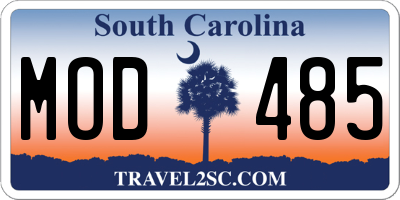SC license plate MOD485
