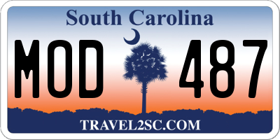 SC license plate MOD487