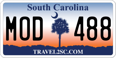 SC license plate MOD488