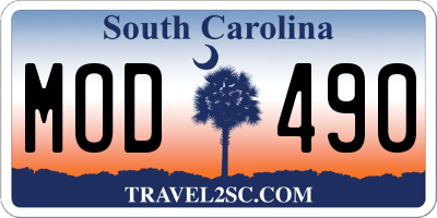 SC license plate MOD490