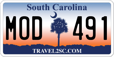 SC license plate MOD491