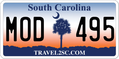 SC license plate MOD495