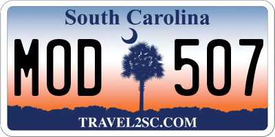 SC license plate MOD507