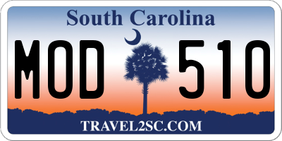 SC license plate MOD510