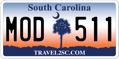 SC license plate MOD511