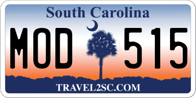 SC license plate MOD515