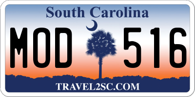 SC license plate MOD516