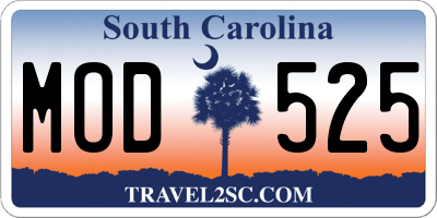SC license plate MOD525