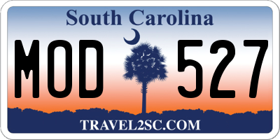 SC license plate MOD527