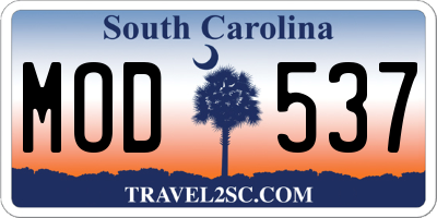SC license plate MOD537