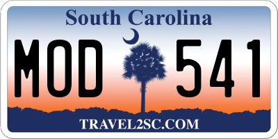 SC license plate MOD541
