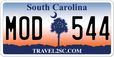 SC license plate MOD544