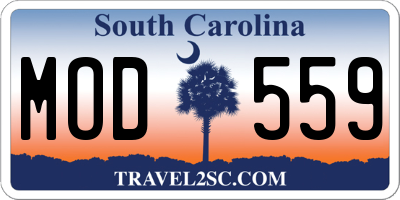 SC license plate MOD559