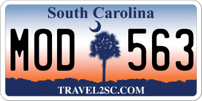 SC license plate MOD563