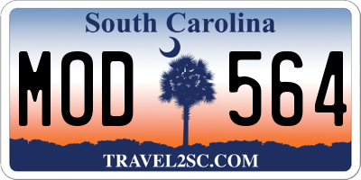 SC license plate MOD564