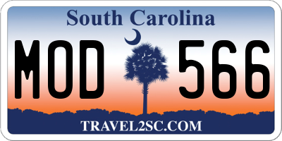 SC license plate MOD566