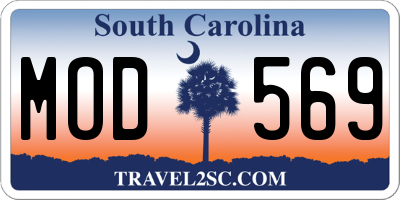 SC license plate MOD569