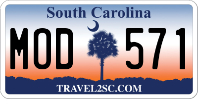 SC license plate MOD571