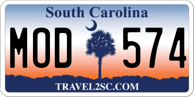 SC license plate MOD574