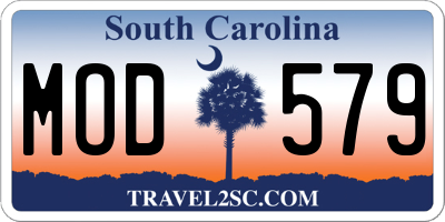 SC license plate MOD579