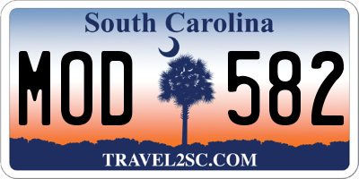 SC license plate MOD582