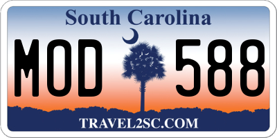 SC license plate MOD588