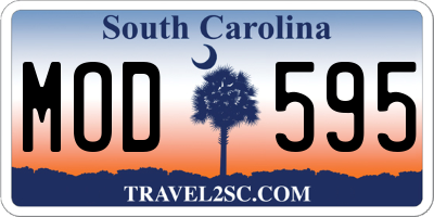 SC license plate MOD595