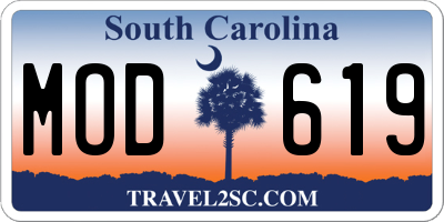 SC license plate MOD619