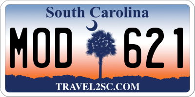 SC license plate MOD621