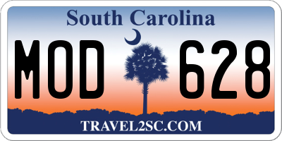 SC license plate MOD628