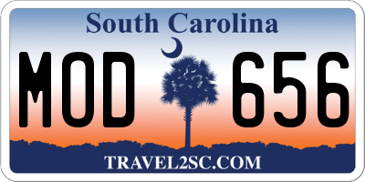 SC license plate MOD656