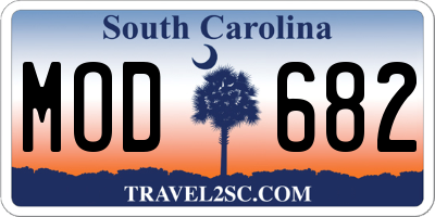 SC license plate MOD682
