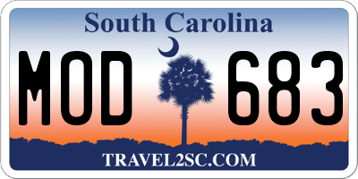 SC license plate MOD683