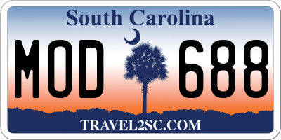 SC license plate MOD688