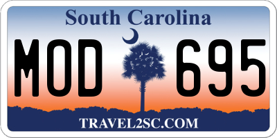 SC license plate MOD695