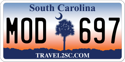 SC license plate MOD697