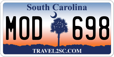 SC license plate MOD698