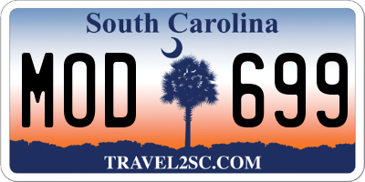 SC license plate MOD699