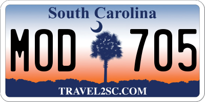 SC license plate MOD705