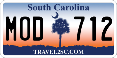 SC license plate MOD712