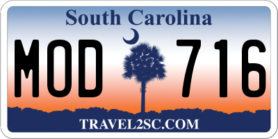 SC license plate MOD716
