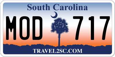 SC license plate MOD717