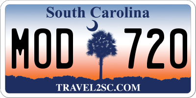 SC license plate MOD720